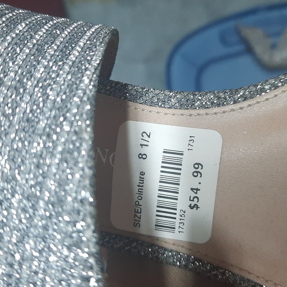 2 for $15 Christian Siriano for Payless silver glitter heels with zipper. - Picture 7 of 8